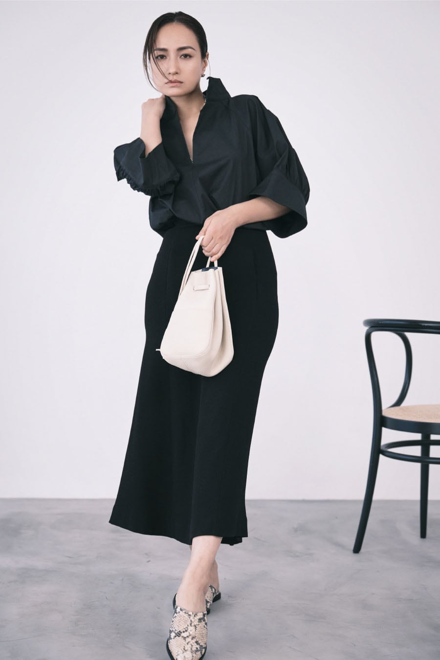 stand collar docking dress