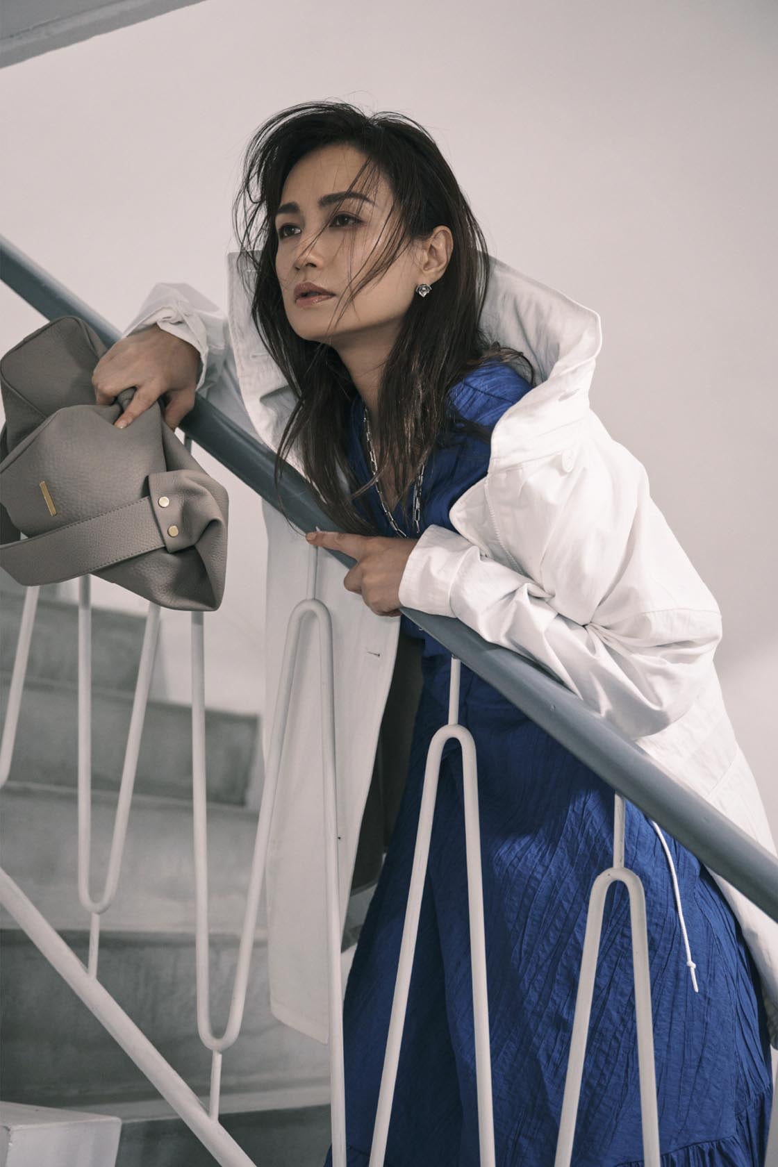 military coat × cache-coeur dress