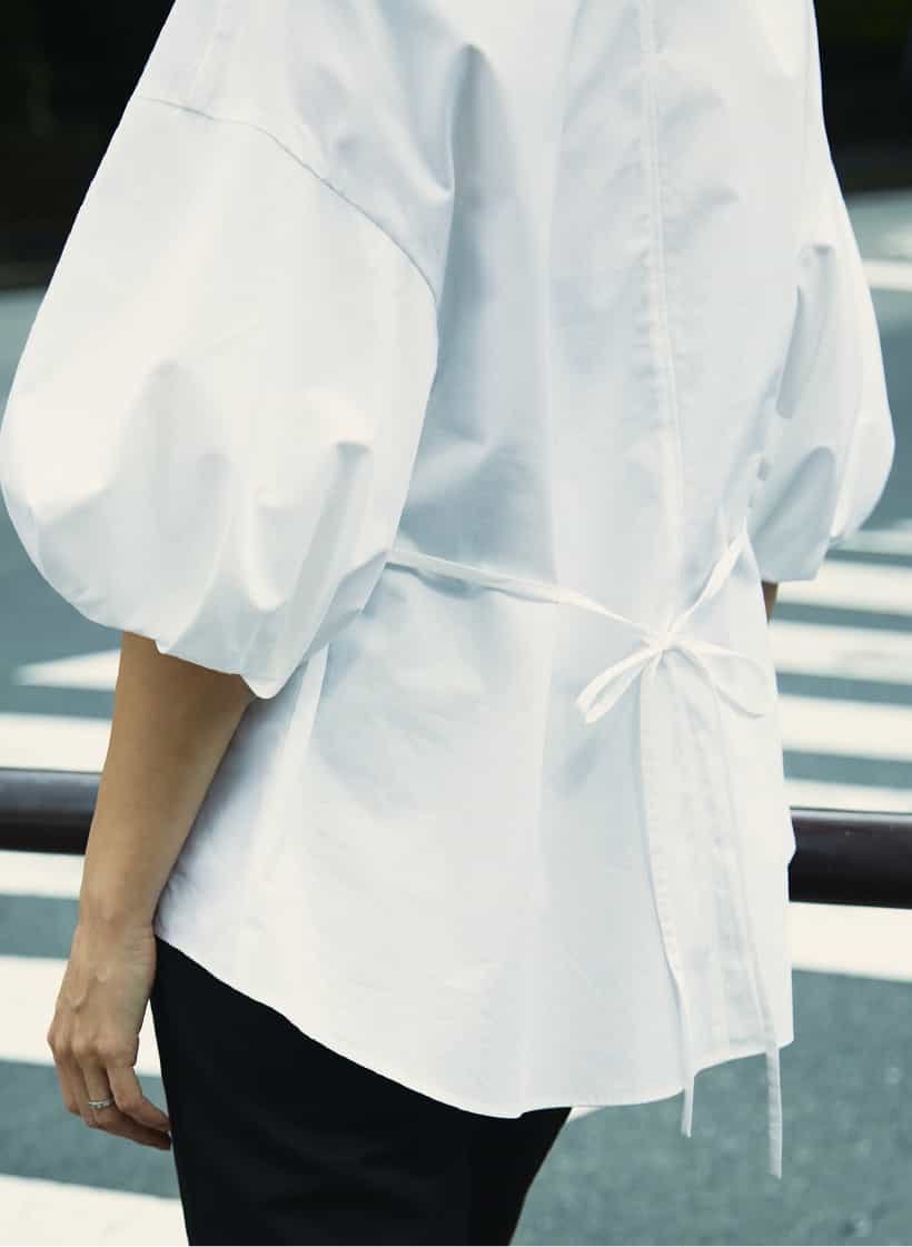 バルーンスリーブ トップス テーパード スーツパンツ