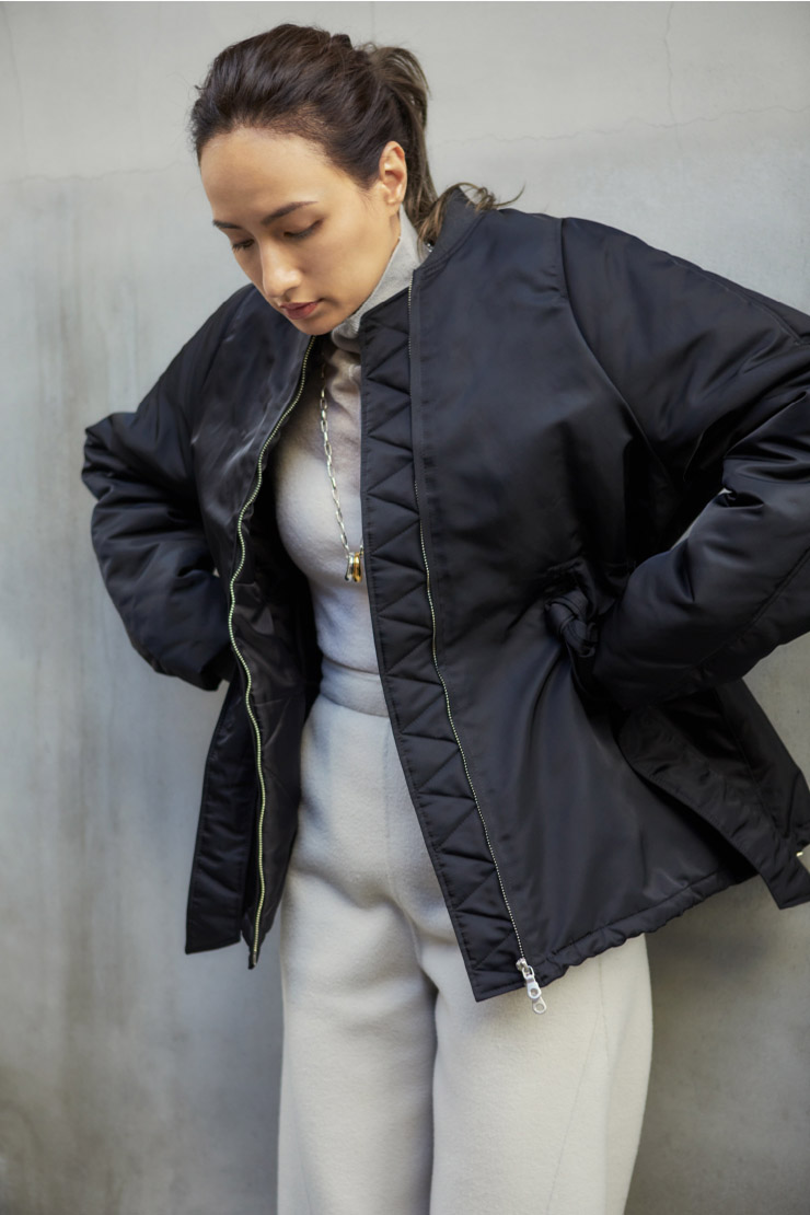 Military_Coat×Sheer_Pullover×Suits_Pants