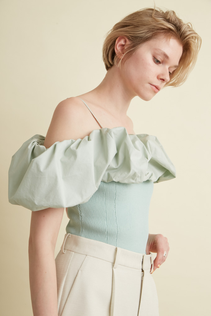 Balloon docking knit tops ¥26,400