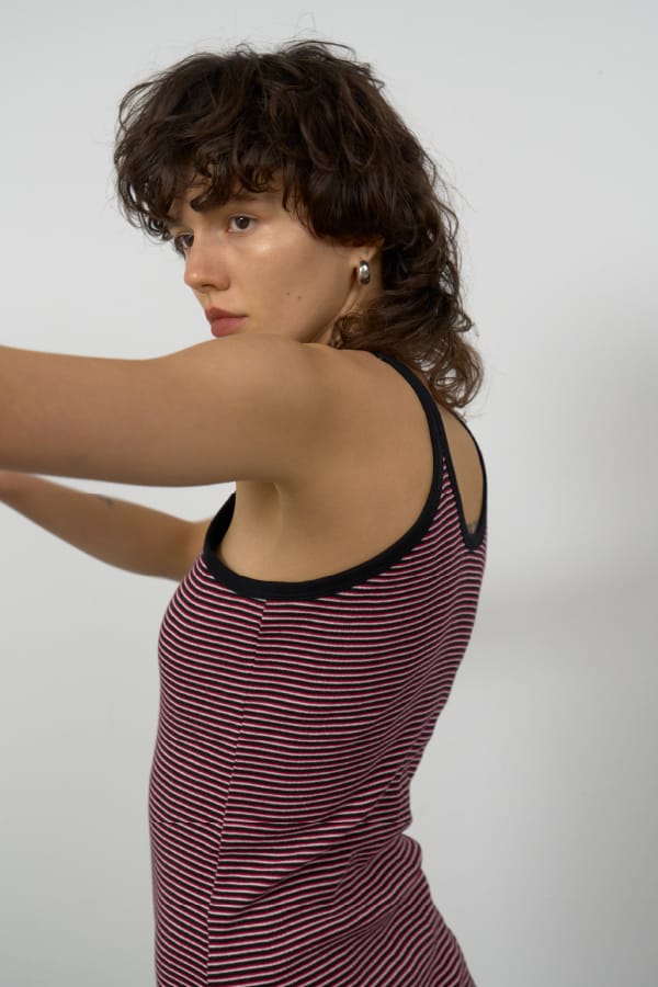 【MILLER×styling/】 Back open cup-in bodysuit / Cup-in I-line dress