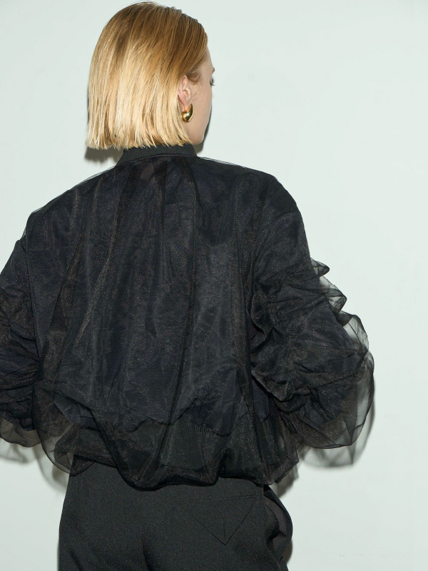 Tulle wrapped blouson
