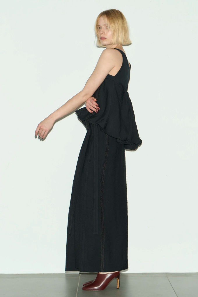 Back satin 2way wrap skirt