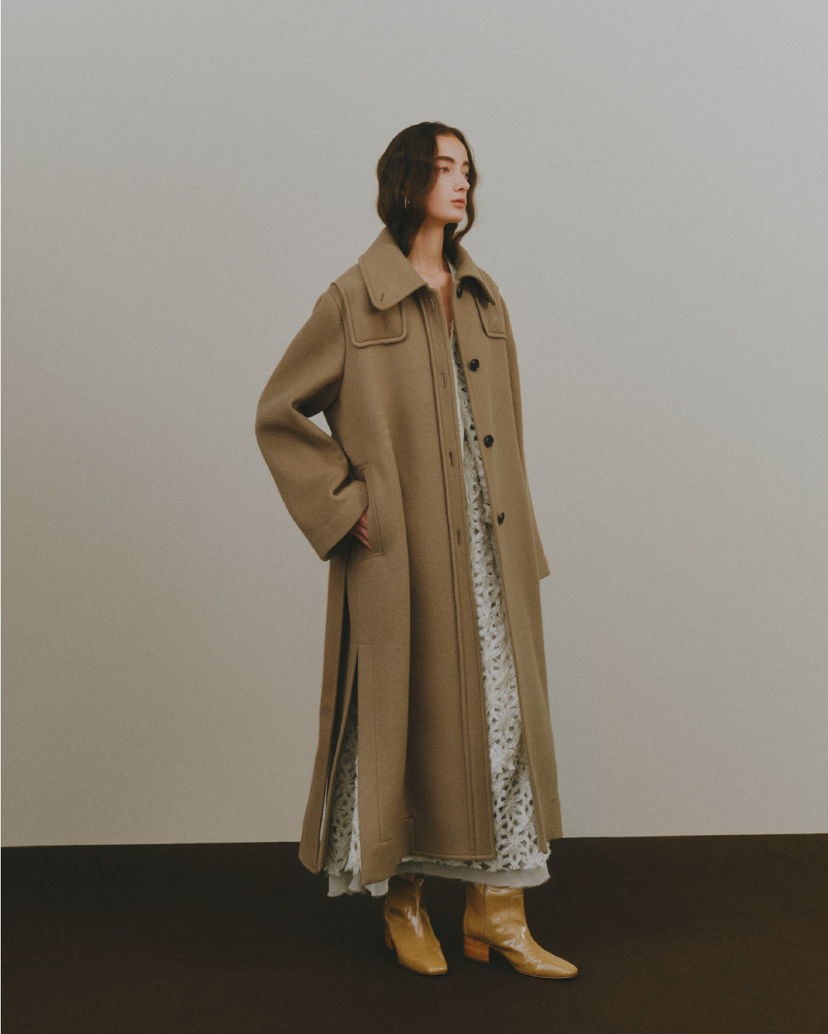 styling/(スタイリング/) ワイドカラー　ロングコート OUTER COLLECTION PRE-ORDER 24 Fall-Winter | styling/（スタイリング