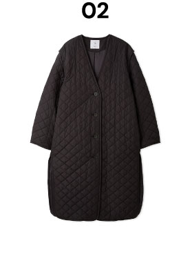 商品02 Quilted 2-way long coat